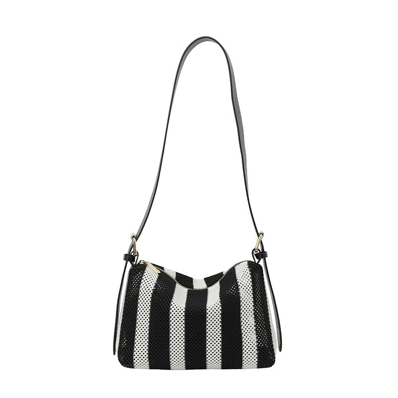 Textured Stripe Shoulder Bag
