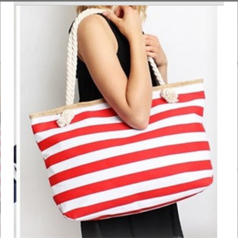 Large beach bag with maritime stripes Stornfield