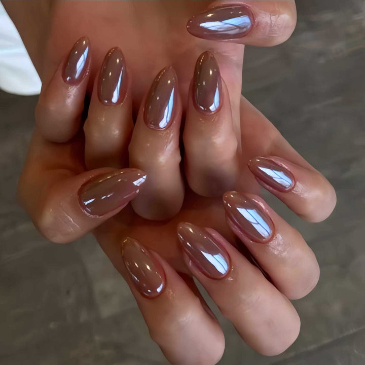 Glossy Stiletto Press-On Nail Set with Unique Design Stornfield