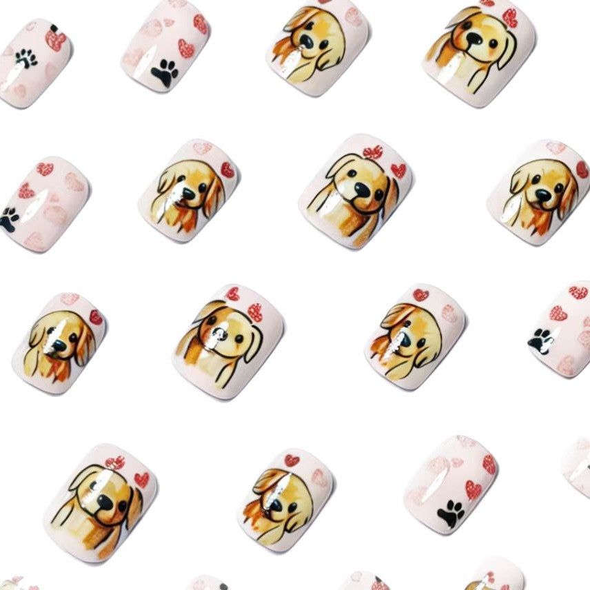 Artificial nails with cute dog friend design Stornfield