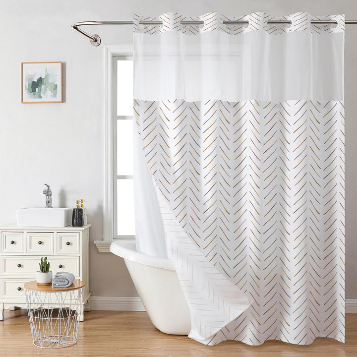 Herringbone Pattern Shower Curtain Stornfield