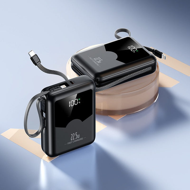 Portable fast-charging power bank with digital charge level display and intuitive operation Stornfield