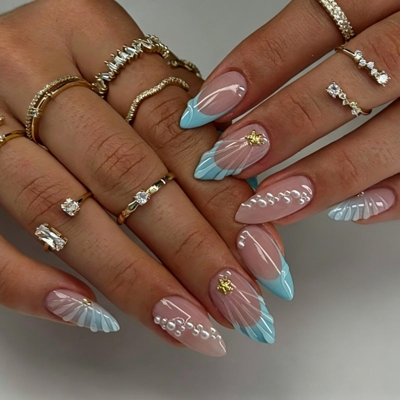 Nature-Themed Artistic Press-On Nail Set Stornfield