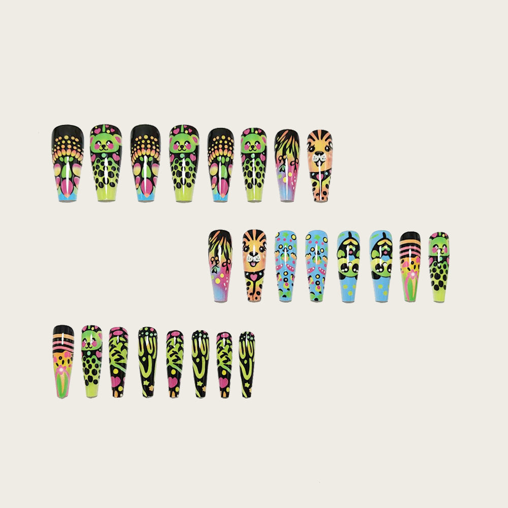 Elaborate nail art with animal motifs Stornfield