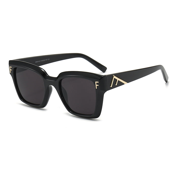 Ladies fashionable square sunglasses with gold details Stornfield