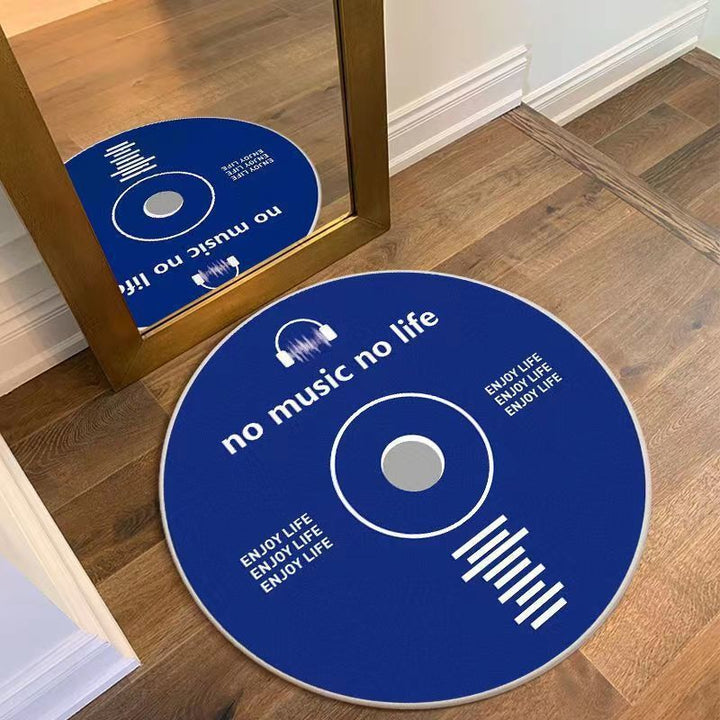Round Music-Themed Area Rug
