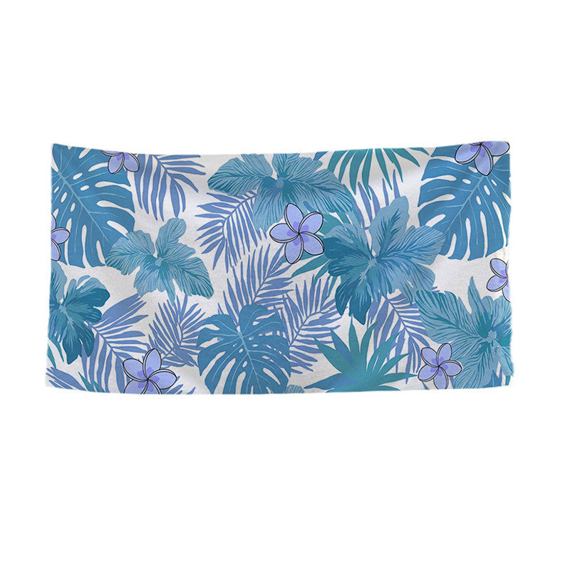 Large Microfiber Quick-Dry Tropical Print Beach Towel