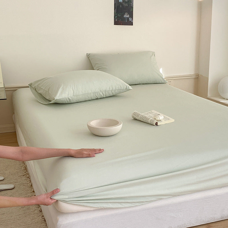 Deep-Pocket Elasticized Fitted Sheet Set with Sateen-Feel Pillowcases