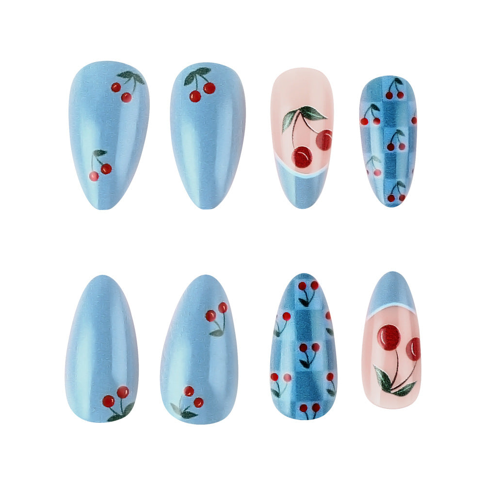Cherry Blossom-Themed Press-On Nail Art Set Stornfield