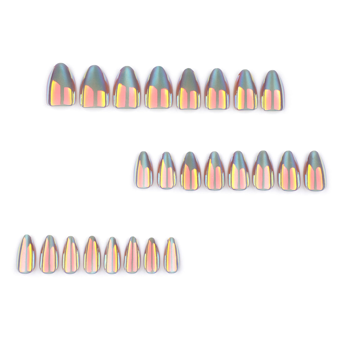 Shiny stiletto nails with exciting design Stornfield