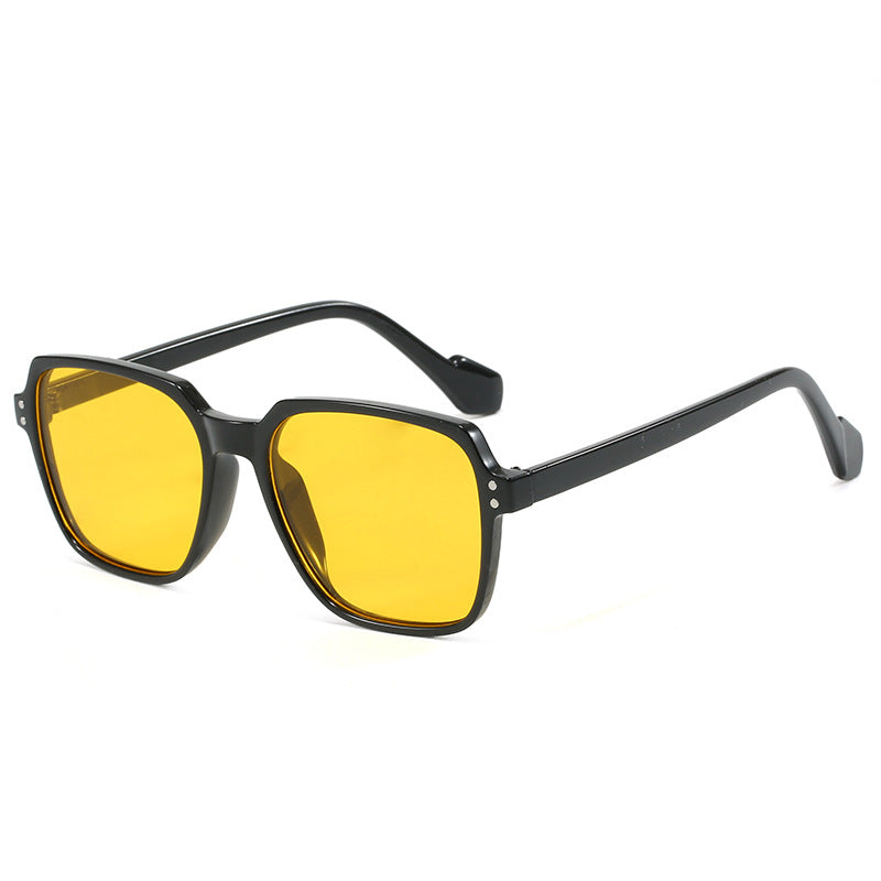 Women's fashionable square sunglasses with yellow lenses Stornfield