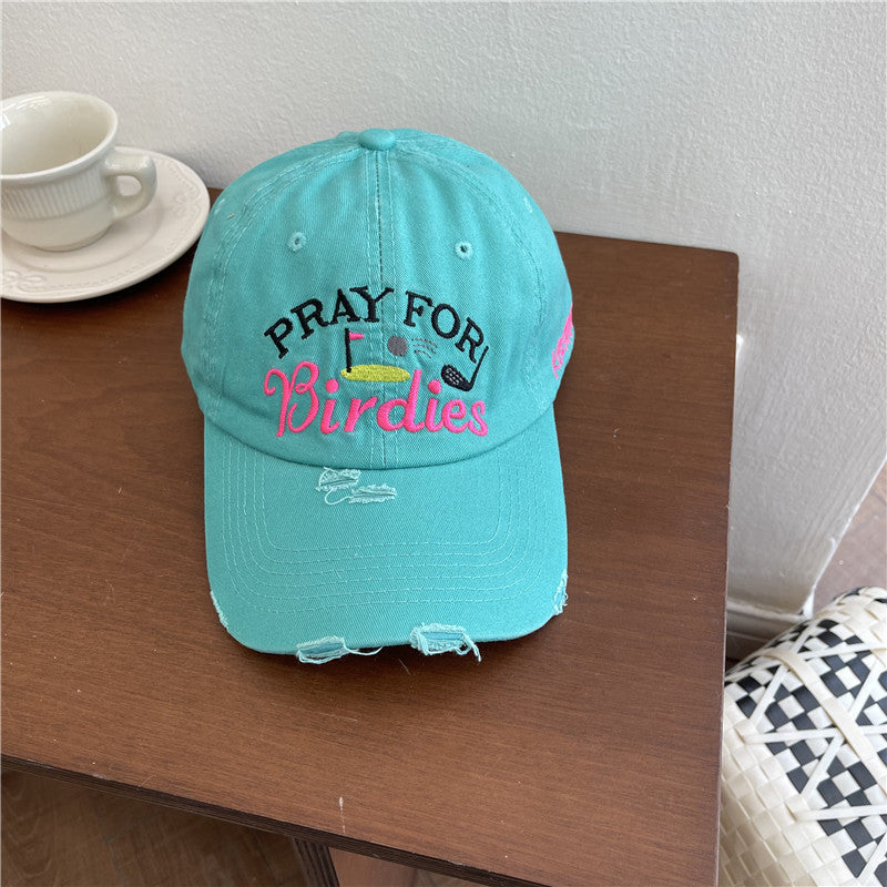 Women's Casual Distressed Embroidered Baseball Cap Stornfield