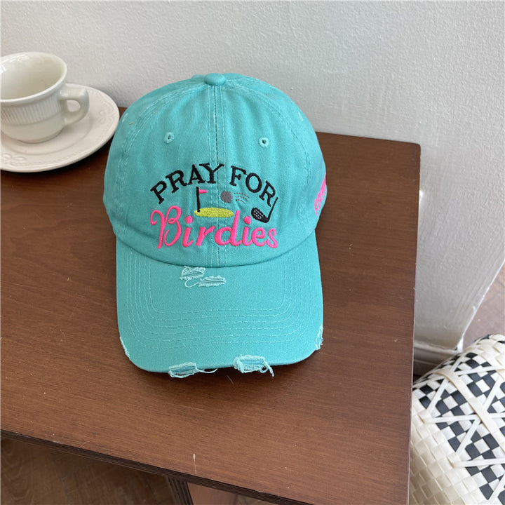 Women's Casual Distressed Embroidered Baseball Cap Stornfield