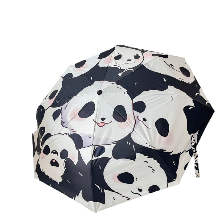 Ladies folding umbrella with playful panda design Stornfield