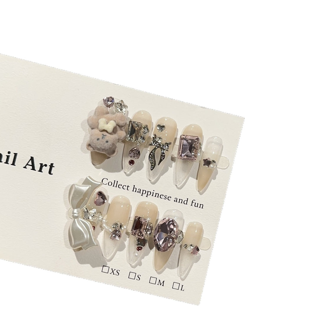 Decorative 3D Themed Press-On Nail Art Set