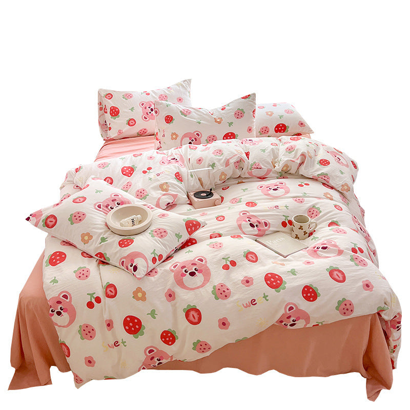 Children's Playful Floral Patterned Bedding Set