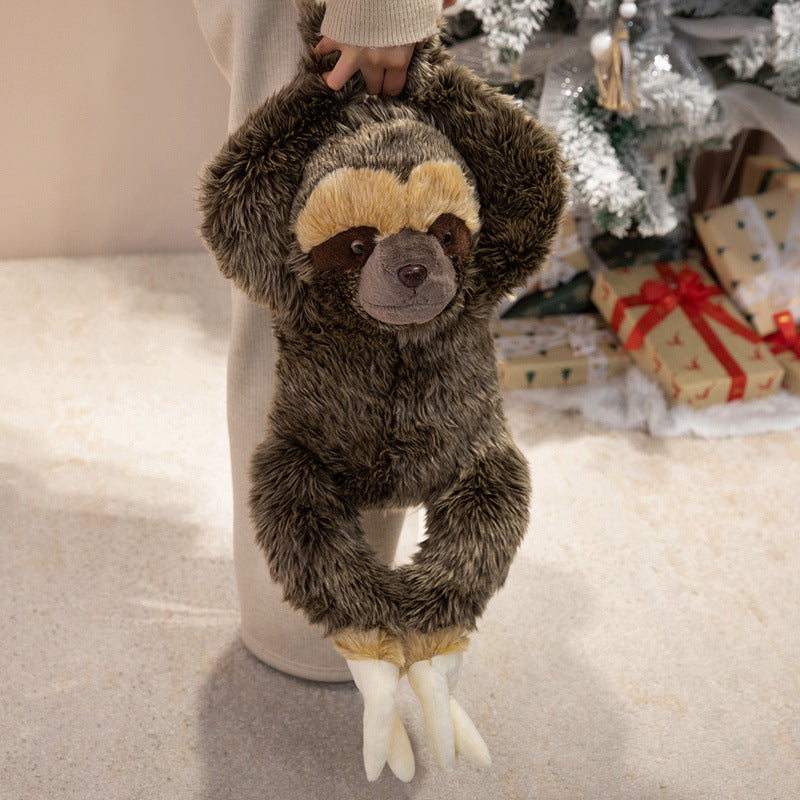 Lifelike Lying-Down Sloth Plush with Extra-Long Arms and Ultra-Soft Faux Fur Stornfield