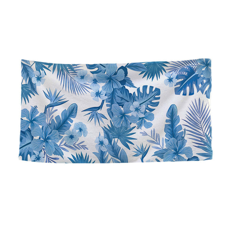 Large Microfiber Quick-Dry Tropical Print Beach Towel