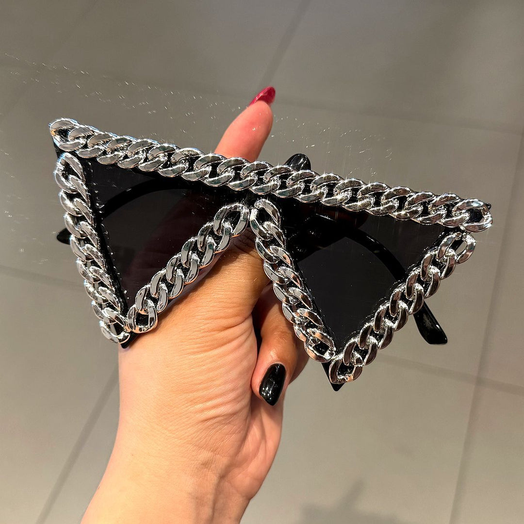 Women's trendy sunglasses with striking chain frame Stornfield
