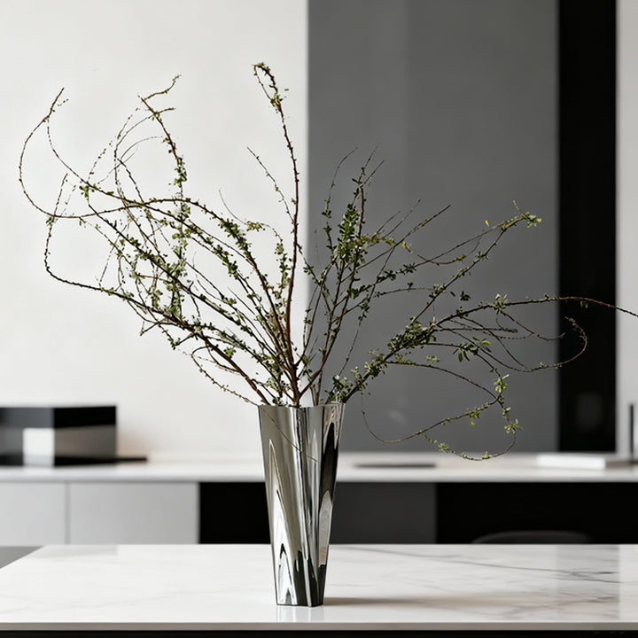 Contemporary Fluid Metal Vase