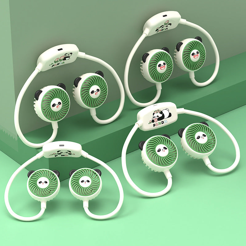 Unisex Portable Double Fan in Panda Design Stornfield