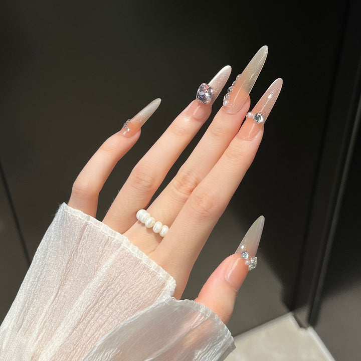 Elegant Rhinestone-Embellished Press-On Nail Extensions Stornfield