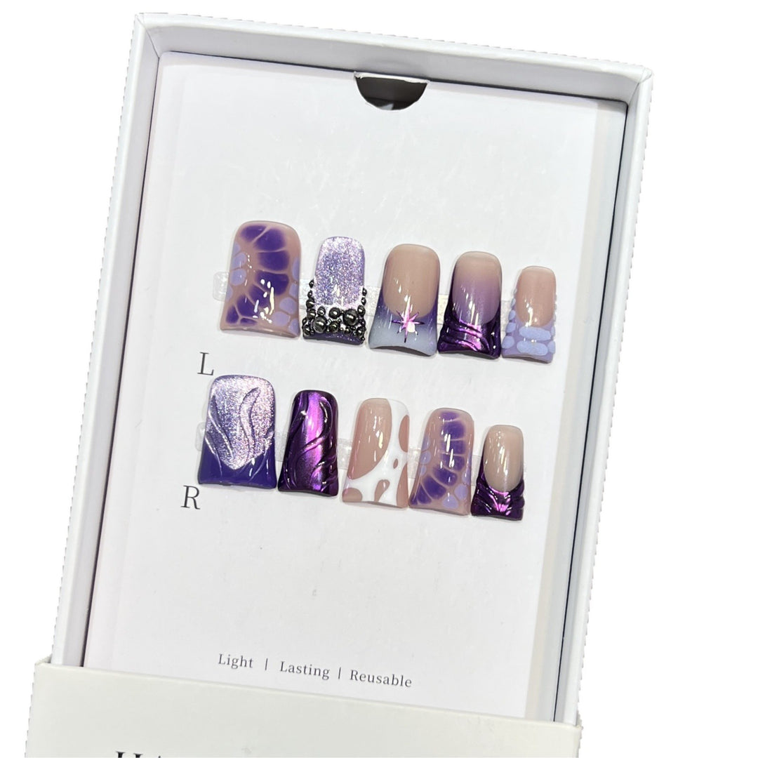 Playful Cartoon-Themed Press-On Nail Set Stornfield