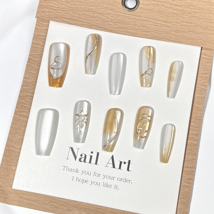Luxe Gold Accent Press-On Nail Set