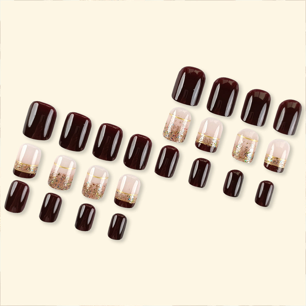Glittering French Tip Nail Art Set Stornfield