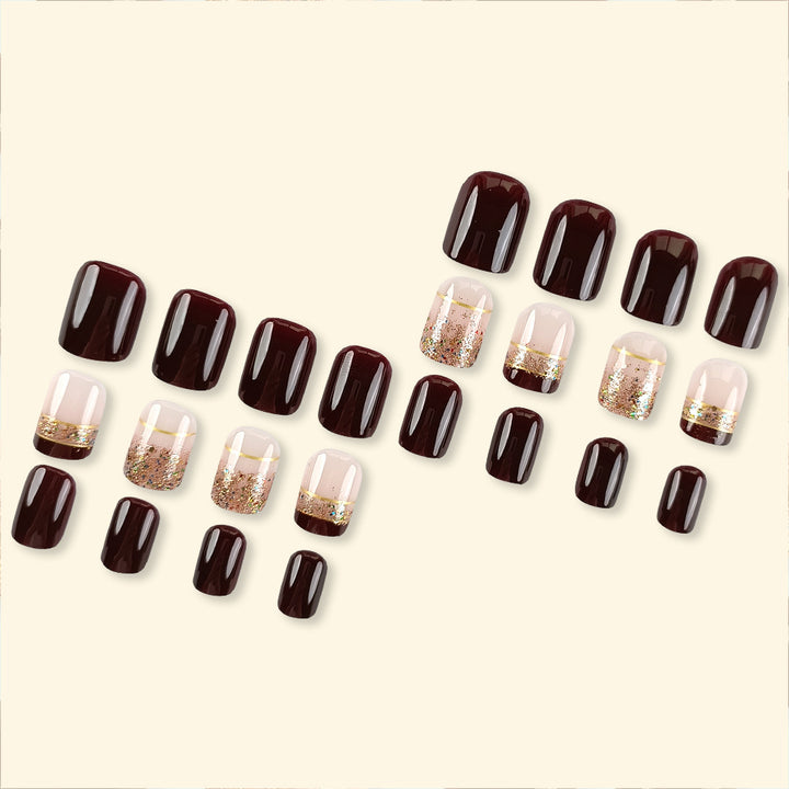 Glittering French Tip Nail Art Set Stornfield