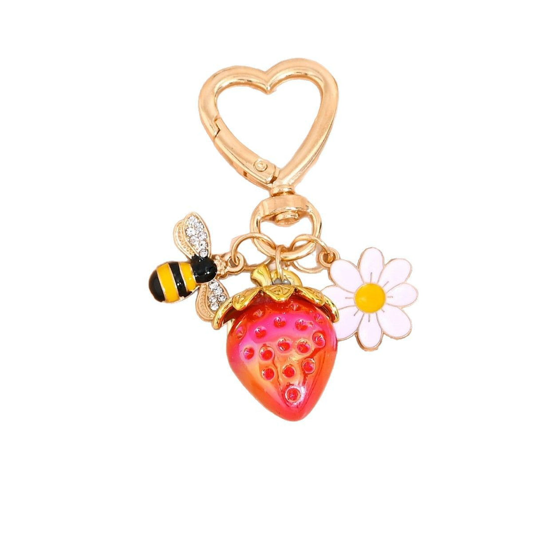 Keychain with Fruity Strawberry Design Stornfield