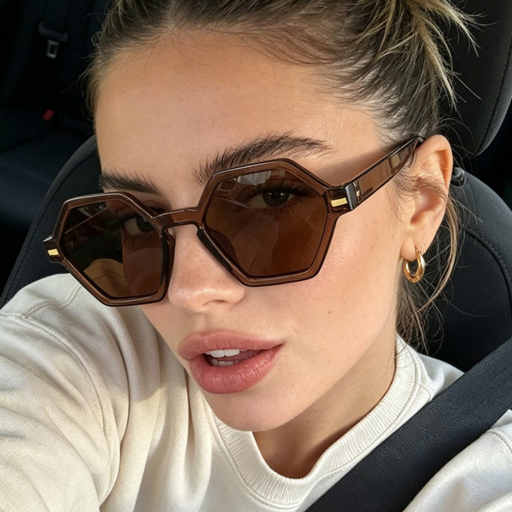 Women's hexagonal sunglasses with fashionable design and UV protection Stornfield