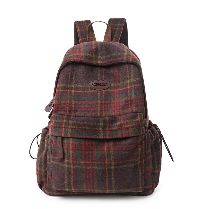Cozy Plaid Patterned School Backpack Stornfield
