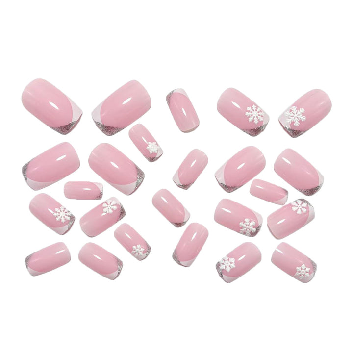 Elegant artificial nails with snowflake design Stornfield
