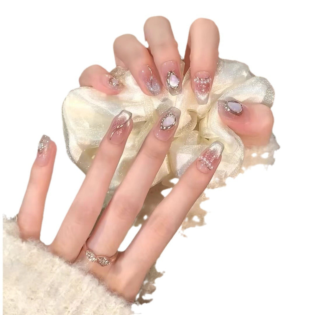 Decorative Press-On Nail Collection with Gemstone Accents Stornfield
