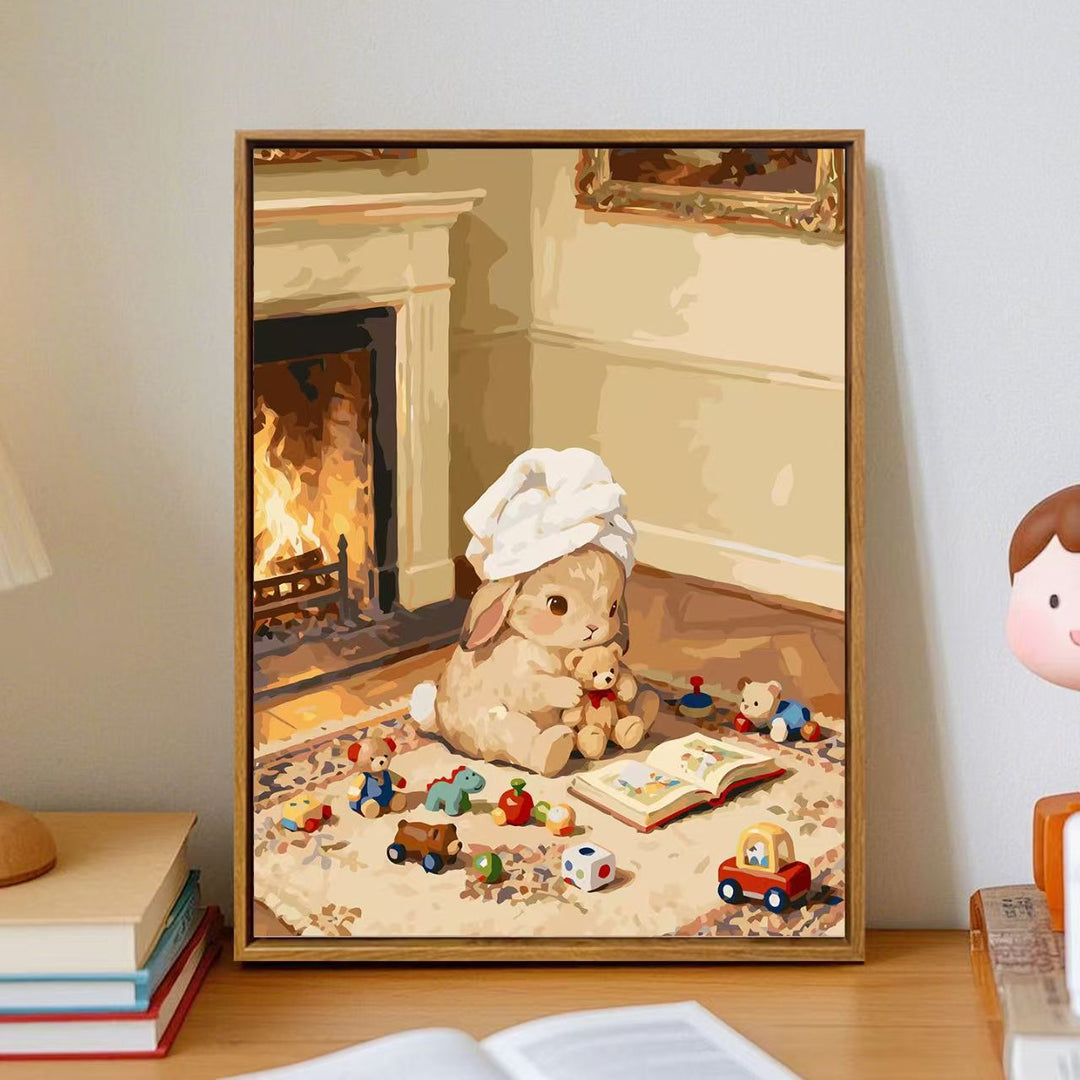 Cozy Cartoon Bunny Wall Art Stornfield