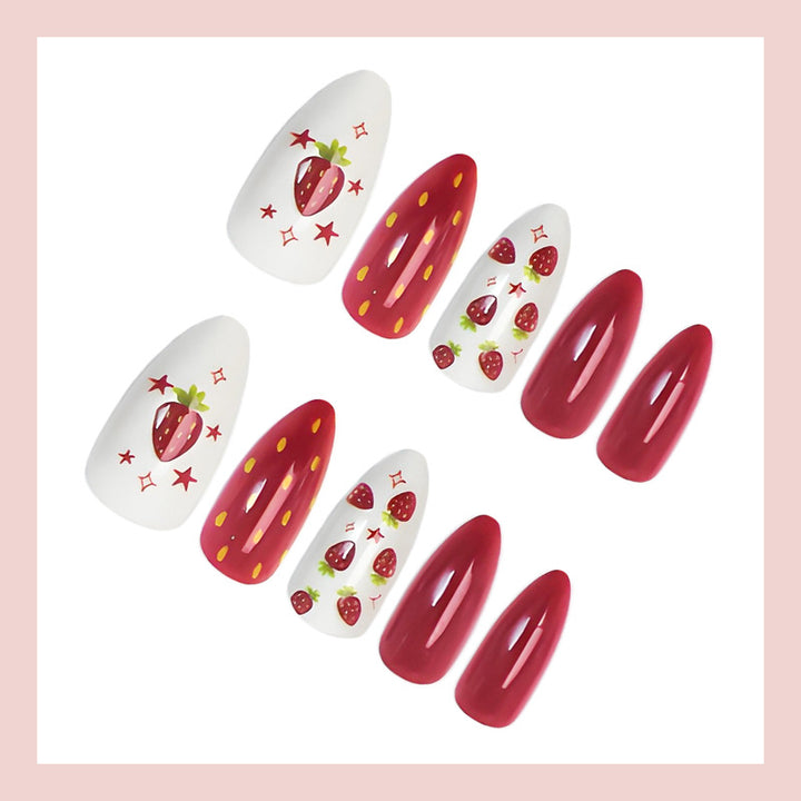 Nail art with fruity strawberry designs and shine Stornfield