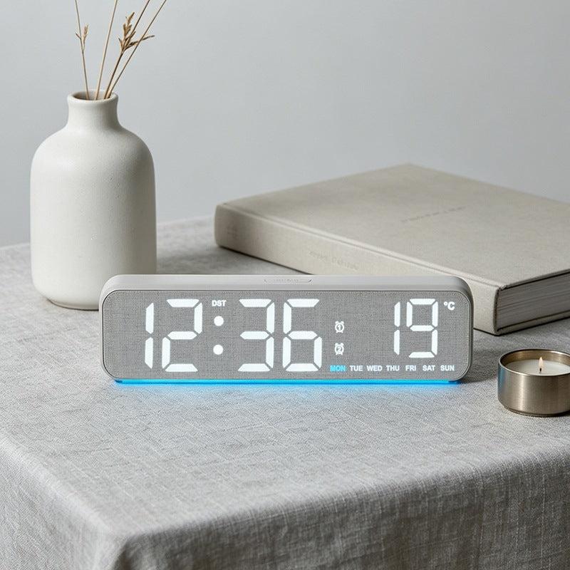 Digital Wood LED Alarm Clock with Temperature and Calendar Function Stornfield