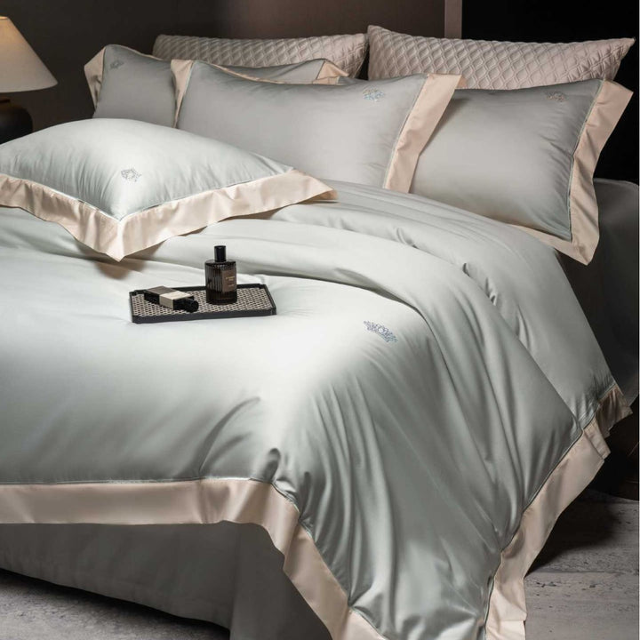 Luxury Hotel-Grade Sateen Duvet Cover Set with Oxford Flange