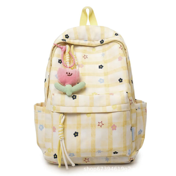 Playful Grid Pattern Backpack Stornfield