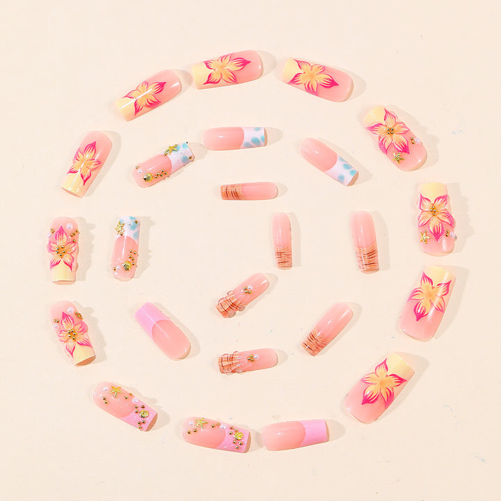 Luxury Floral Acrylic Nail Art Extensions Stornfield