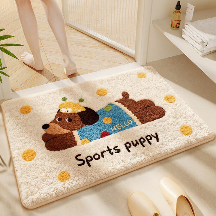 Cartoon Dog-themed Bath Rug Stornfield