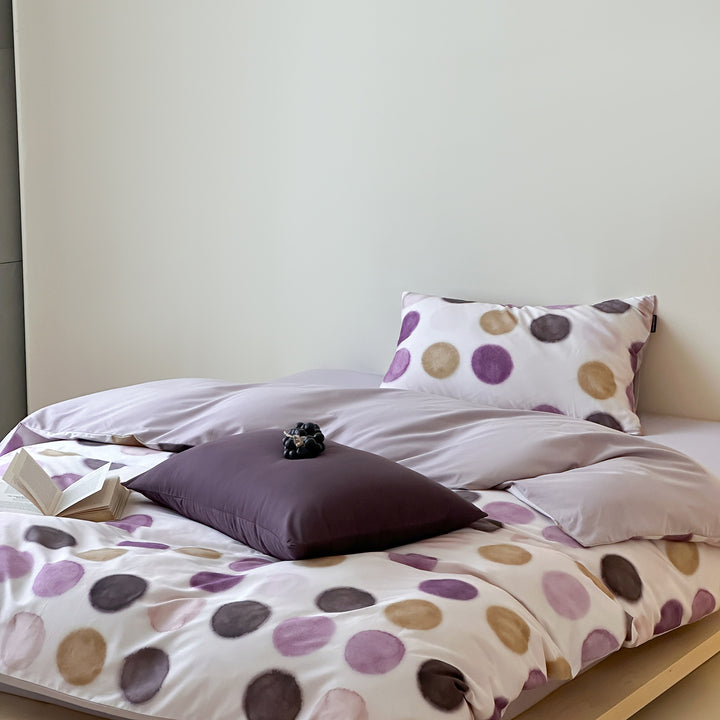Cotton-Blend Striped Patchwork Duvet Cover and Pillowcase Set