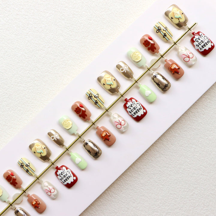 Festive Themed Press-On Nail Art Set Stornfield