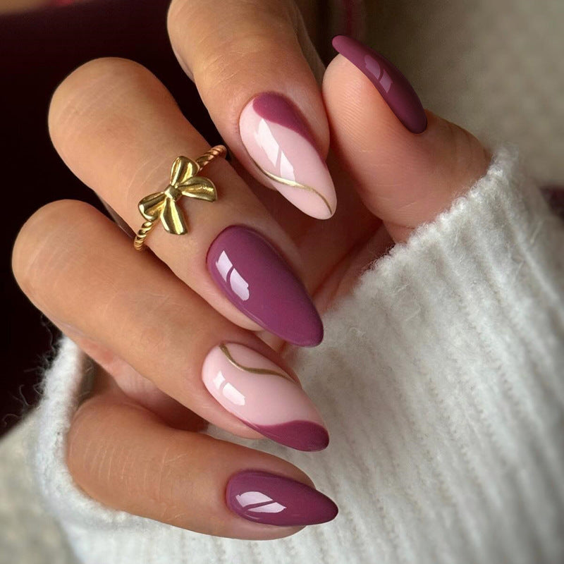 Elegant Almond-Shaped Press-On Nails Stornfield