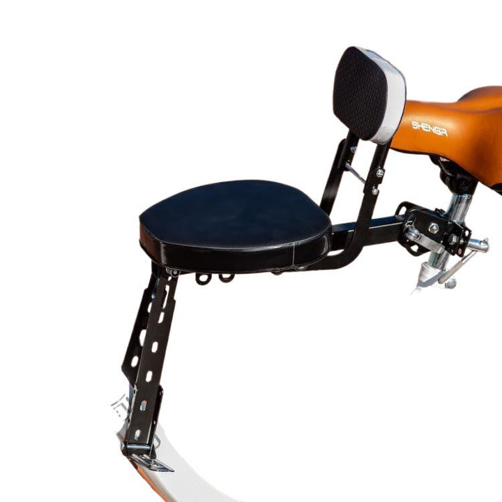 detachable padded bicycle passenger seat with adjustable backrest and reinforced mounting bracket Stornfield