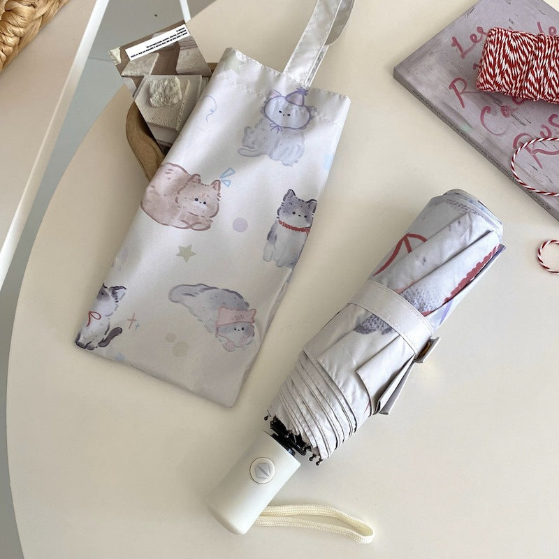 Women's Foldable Umbrella with Charming Cat Pattern Stornfield