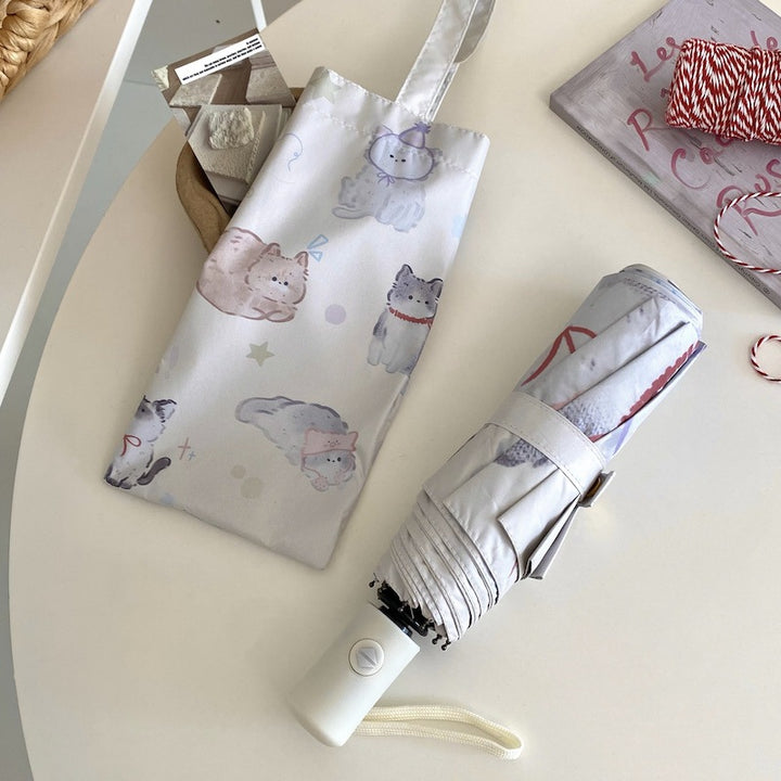 Women's Foldable Umbrella with Charming Cat Pattern Stornfield