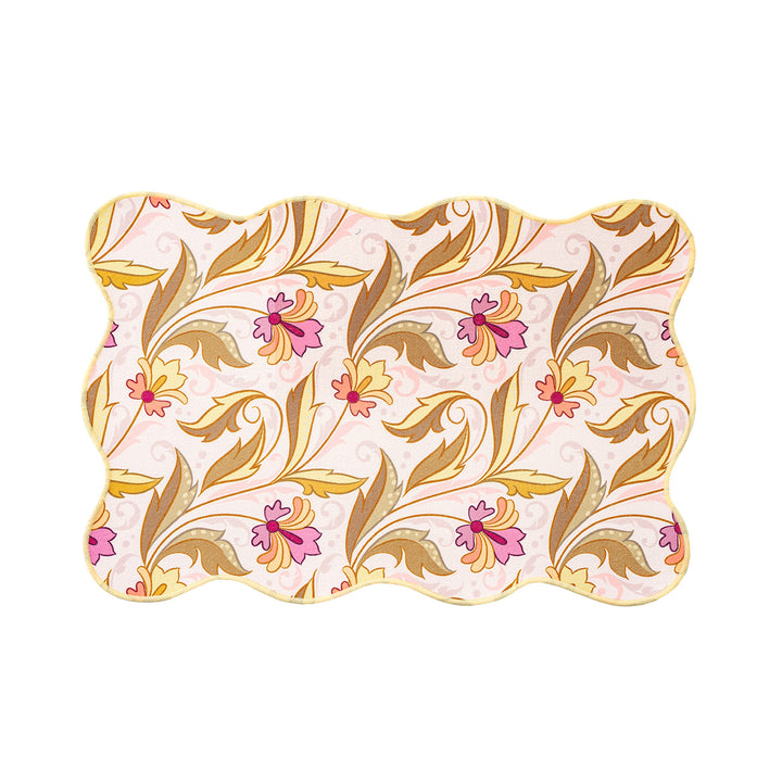 Decorative wavy table set with pomegranate and parrot motif Stornfield