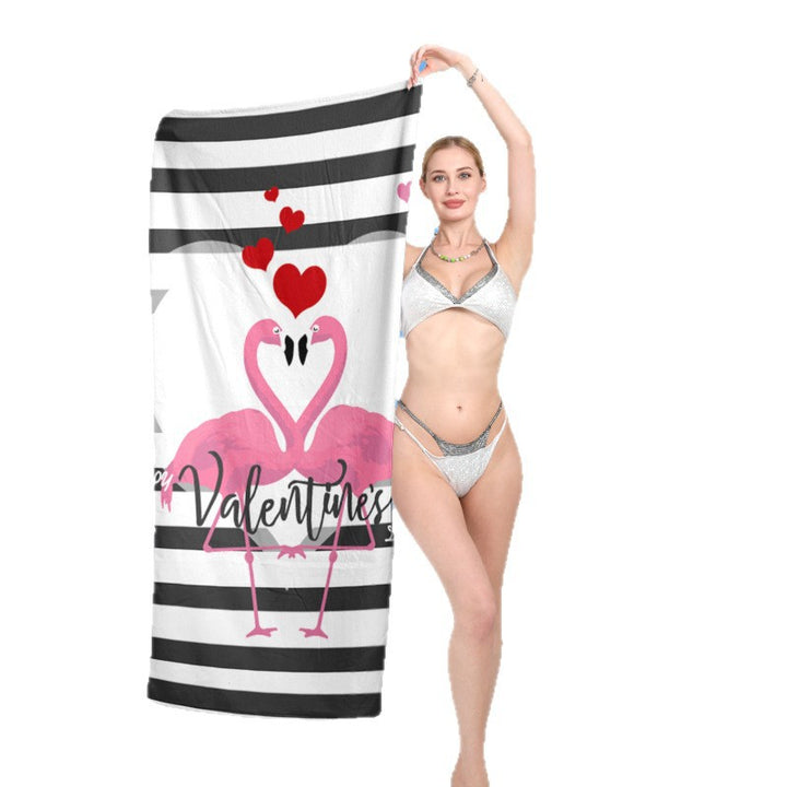 elegant and functional beach towel with tropical flamingo design Stornfield